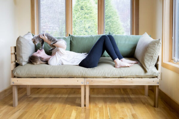 Eco-sofa with half-queen kapok futon